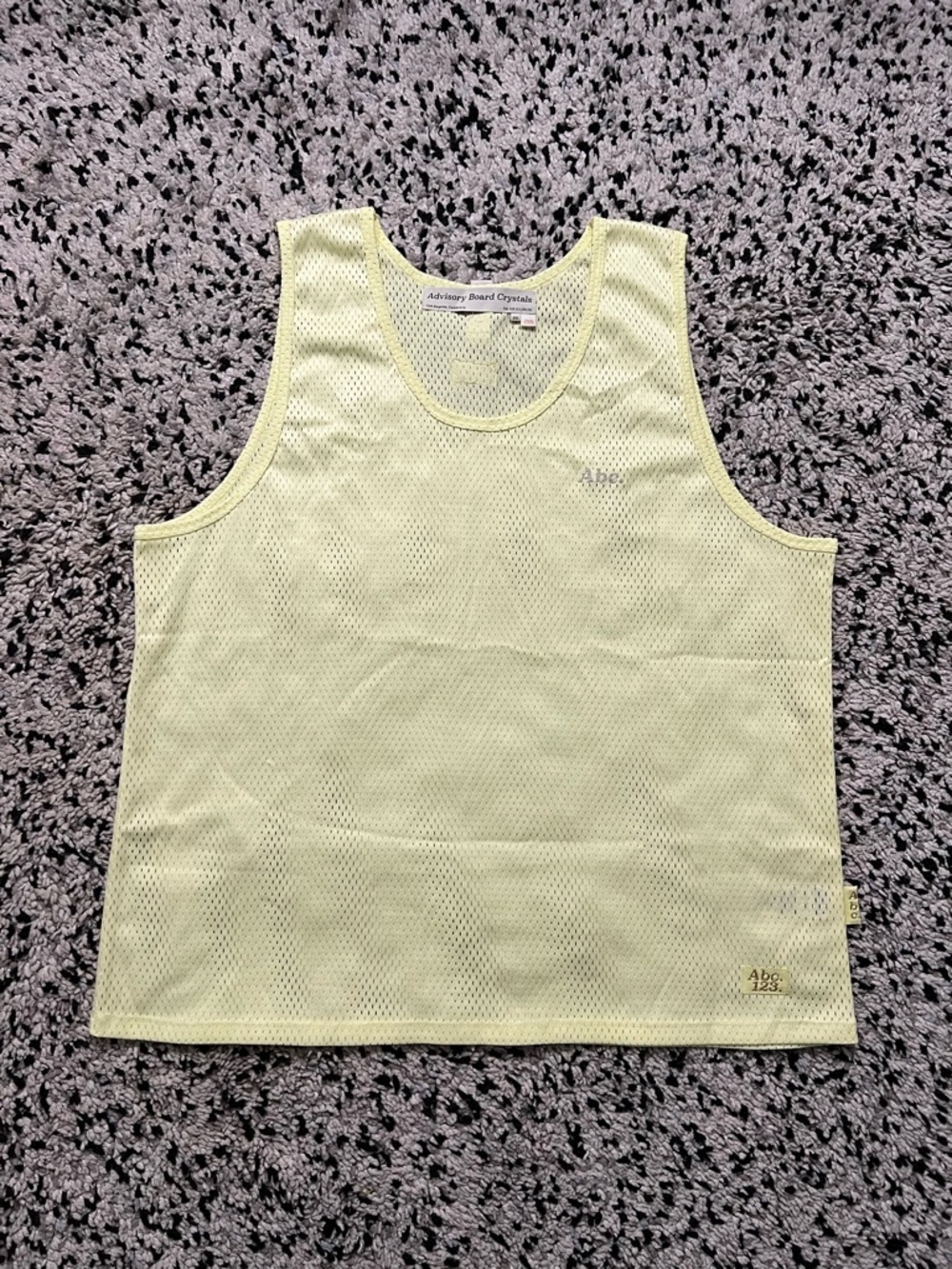 Advisory Board Crystals Abc 123 Pastel Yellow Mesh Tank Top Light Weight XXL